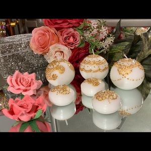 Decor Candles golden and white